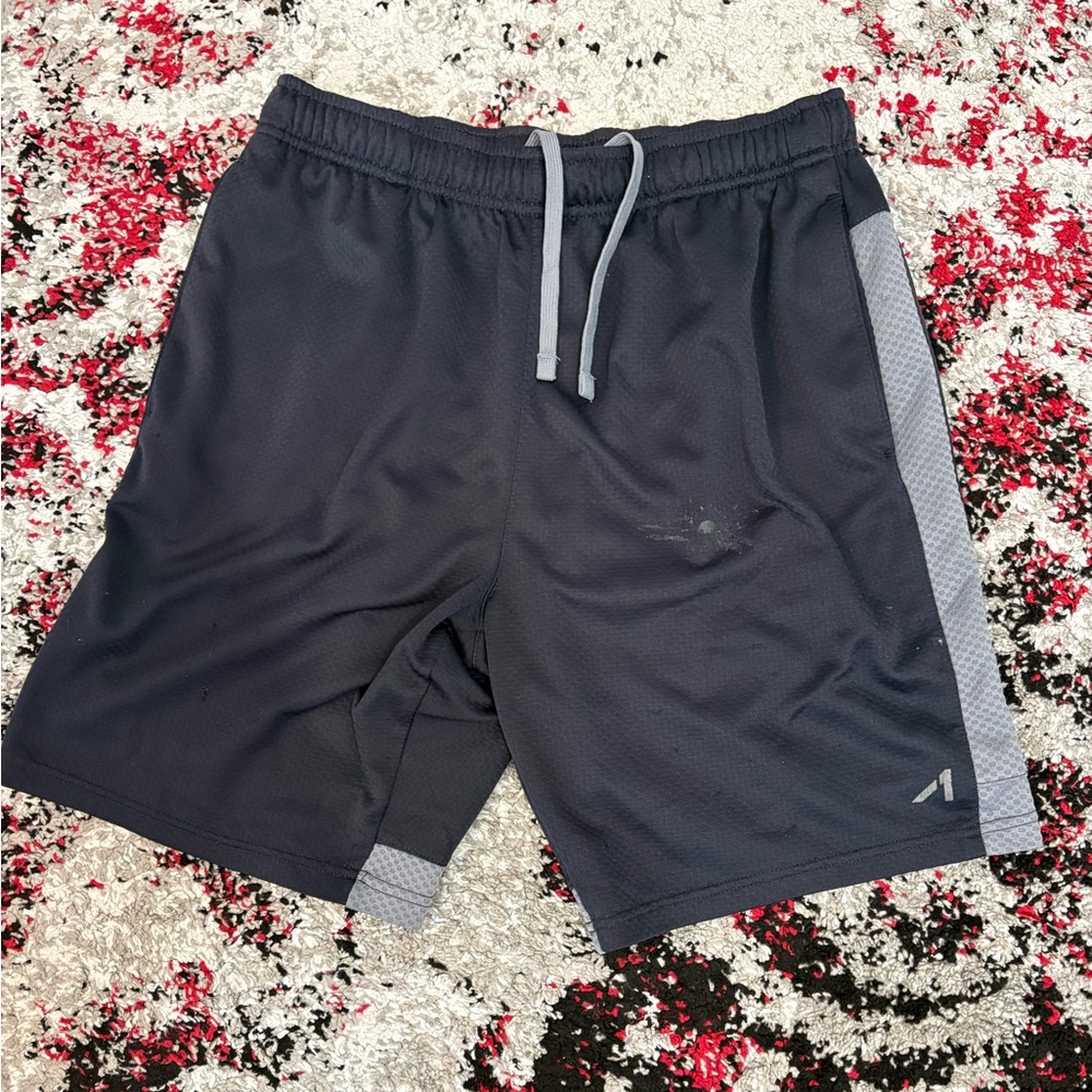 Men's Black Athletic Shorts with Gray Trim - Picture 1 of 3